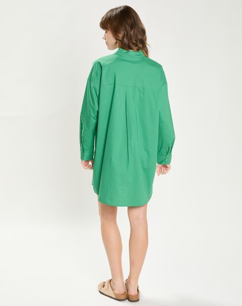 Robe en Popeline Rimen verte