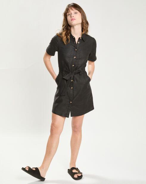 Robe en Lin mélangé Rila noire