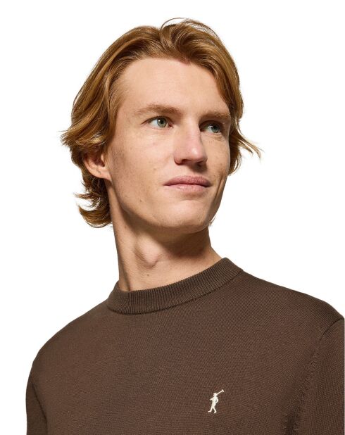 Pull Rigby Go U Neck marron