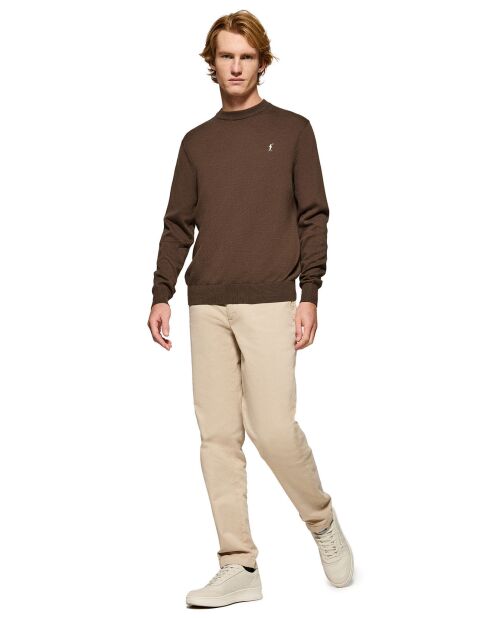 Pull Rigby Go U Neck marron