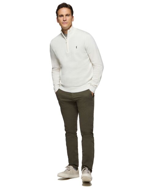 Pull Rigby Go Zipper Neck écru