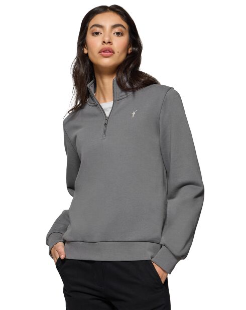 Sweat Rigby Go W Neck Zipper Sweat Fl asphalt