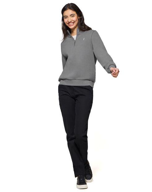 Sweat Rigby Go W Neck Zipper Sweat Fl asphalt