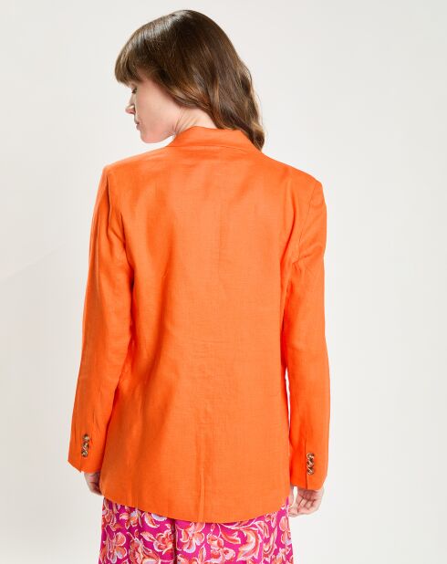 Giacca Vivano in lino e cotone arancione