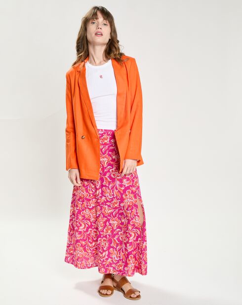 Veste en Lin & Coton Vivano orange
