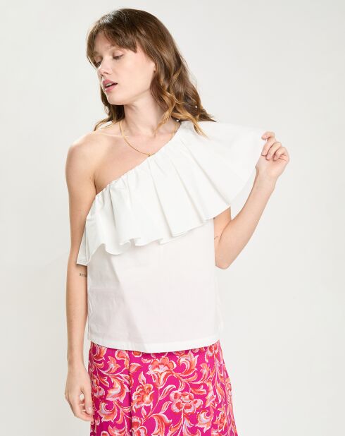 Top asymétrique Tilly ivoire