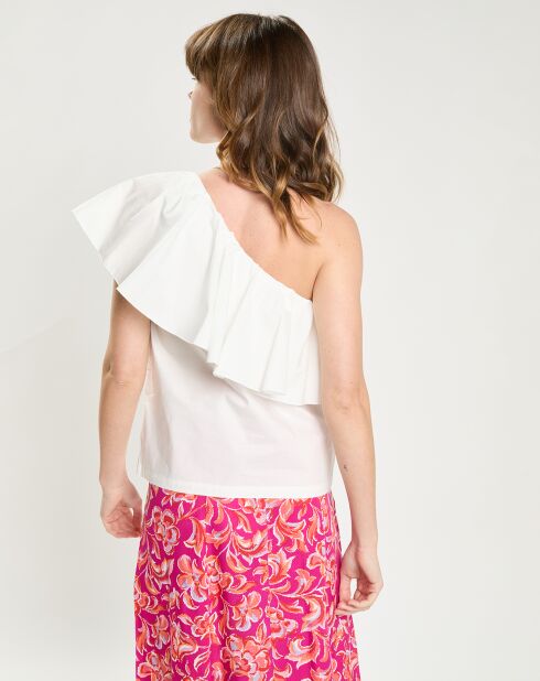 Top asymétrique Tilly ivoire