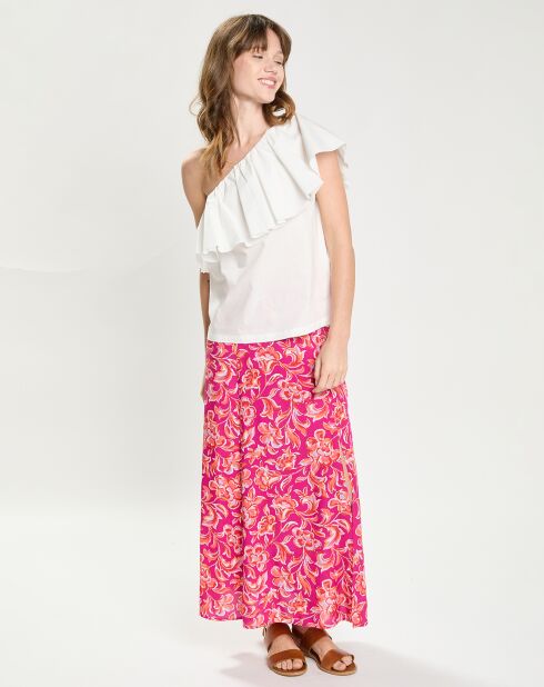Top asymétrique Tilly ivoire