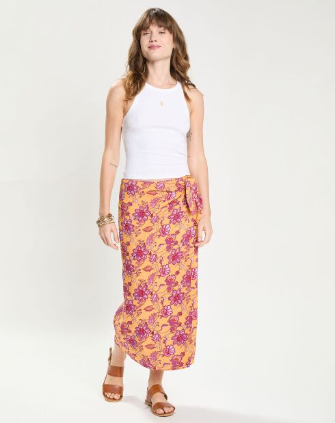 Débardeur en Maille côtelée Dyane blanc/jaune