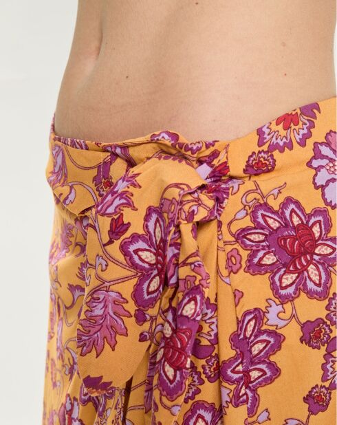 Jupe Juthess imprimée fleurs ocre