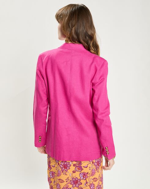Veste en Lin & Coton Vivano fushia