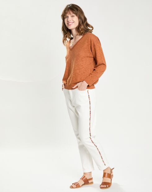 Jean Pome brodé blanc