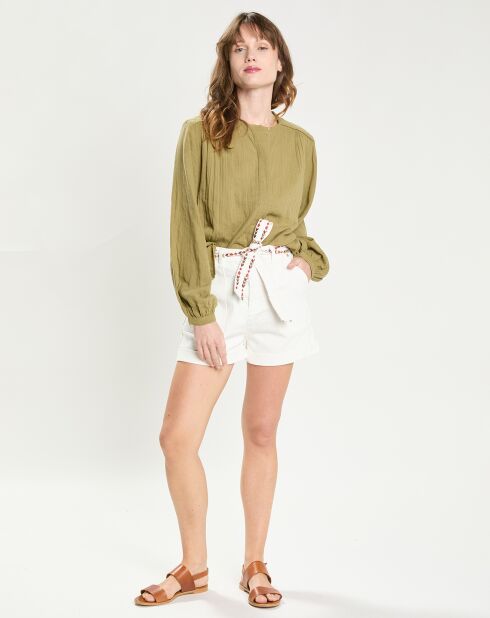 Blouse 100% Gaze de Coton Berlia kaki