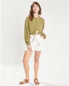 Short en jean Soeli blanc