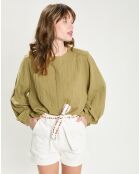 Short en jean Soeli blanc