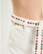 Short en jean Soeli blanc