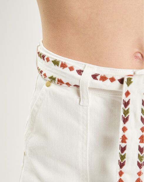 Short en jean Soeli blanc