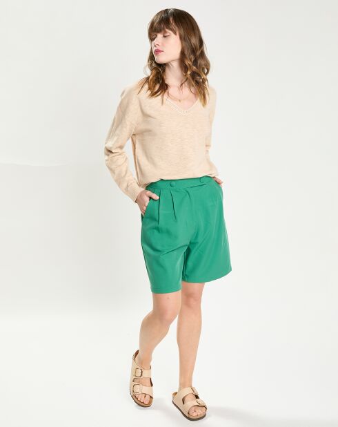 Groene geplooide short van Sylia