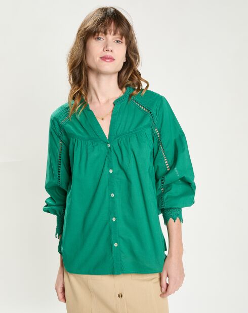 Chemise en Broderie Anglaise Loan verte