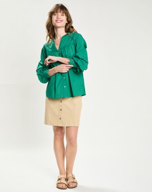 Chemise en Broderie Anglaise Loan verte