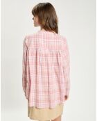 Blouse ample Carina à carreaux rose