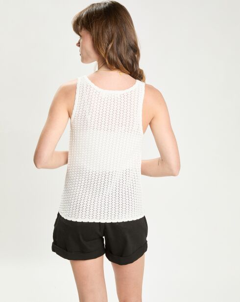 Canotta Magalie in maglia color avorio