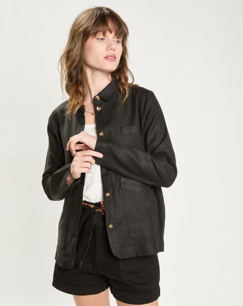 Veste en Lin mélangé Fauline noire