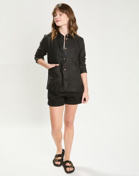 Veste en Lin mélangé Fauline noire