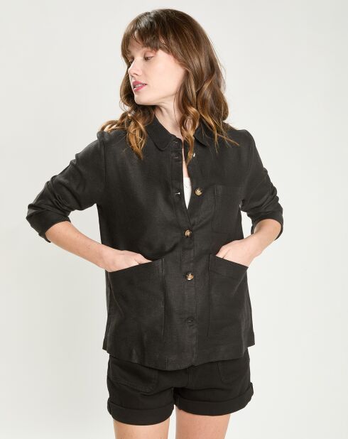 Veste en Lin mélangé Fauline noire