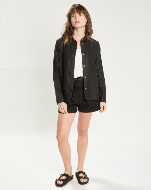 Veste en Lin mélangé Fauline noire