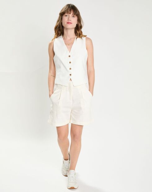 Short en Lin & Coton Sevia ivoire