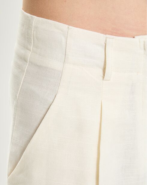 Short en Lin & Coton Sevia ivoire