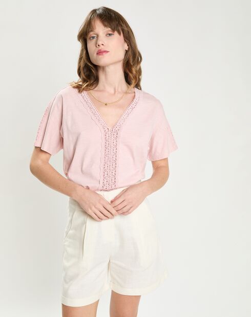 T-Shirt Tila rose poudre