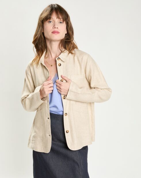 Veste en Lin mélangé Fauline beige