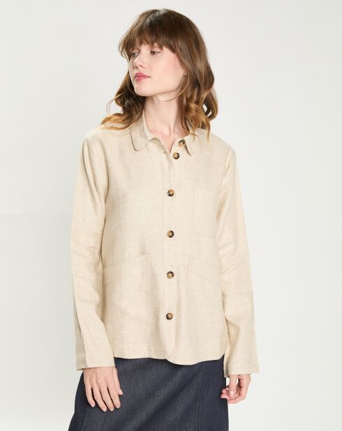 Veste en Lin mélangé Fauline beige