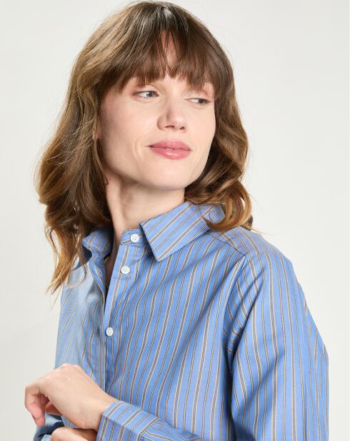 Chemise Omine rayée bleue