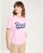 T-Shirt Troyal imprimé rose