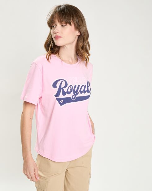 T-Shirt Troyal imprimé rose