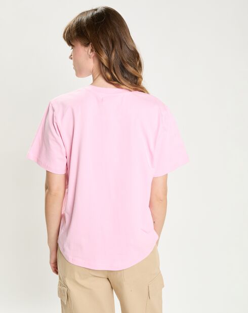 T-Shirt Troyal imprimé rose