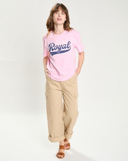 T-Shirt Troyal imprimé rose