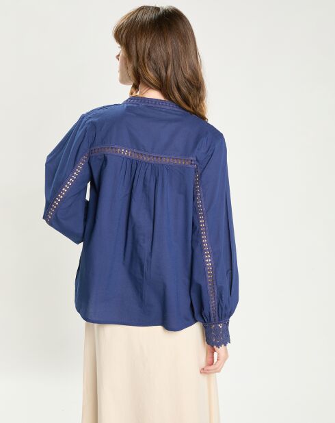 Chemise en Broderie Anglaise Loan marine