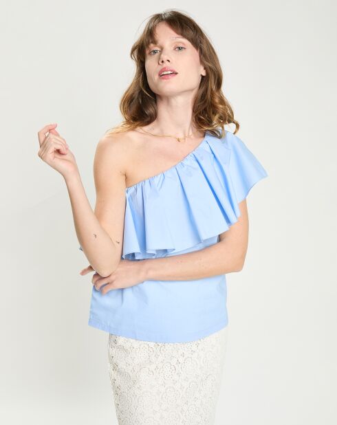 Top asimmetrico blu Tilly