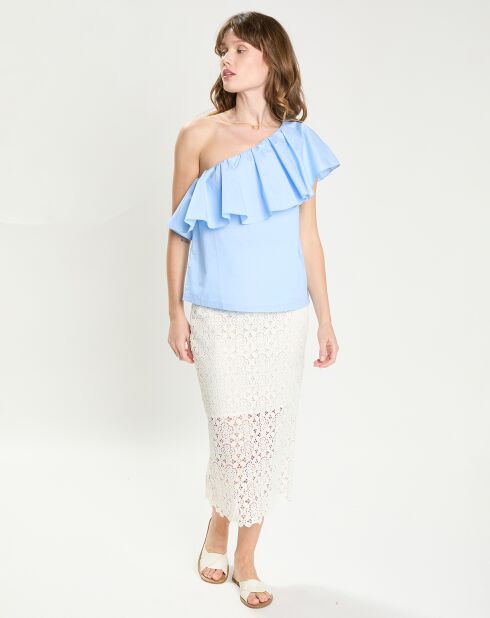 Top asimmetrico blu Tilly