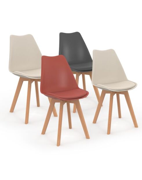 4 Chaises Nordia assise multicolores