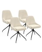 4 Chaises Olivia assise pivotante crème pieds métal