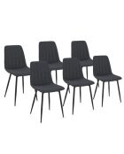6 Chaises Fiona en velours gris foncé