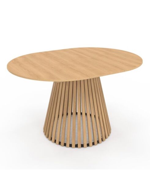 Tables repas Camélia plateau rond extensible 110-150cm et pieds lattes