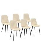 6 Chaises Fiona en velours beiges