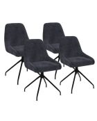 4 Chaises Olivia assise pivotante gris foncé pieds métal