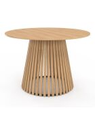 Table repas Camélia plateau rond 110cm et pieds lattes